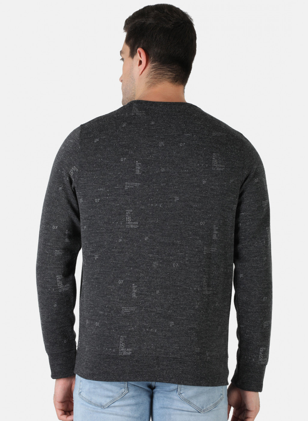 Men Grey Printed Sweatshirt