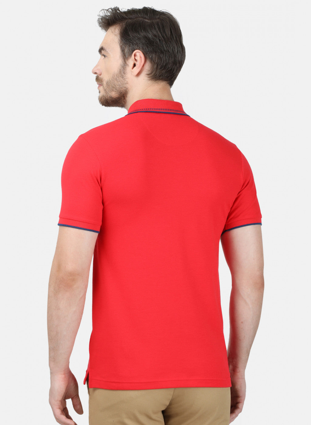 Mens Red Plain T-Shirt