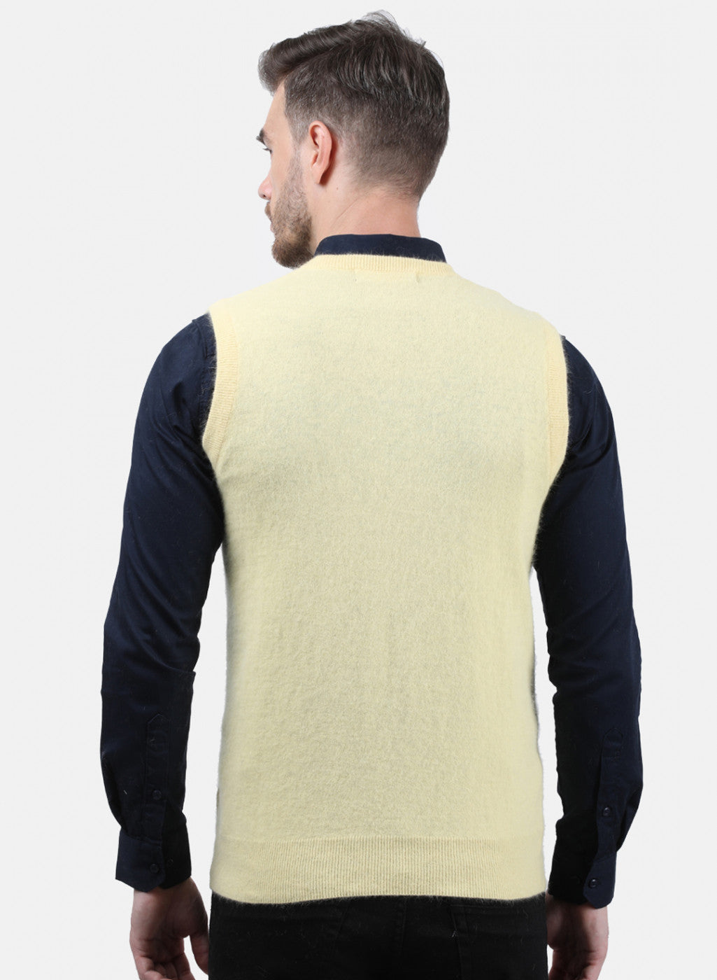 Men Yellow Solid Sweater