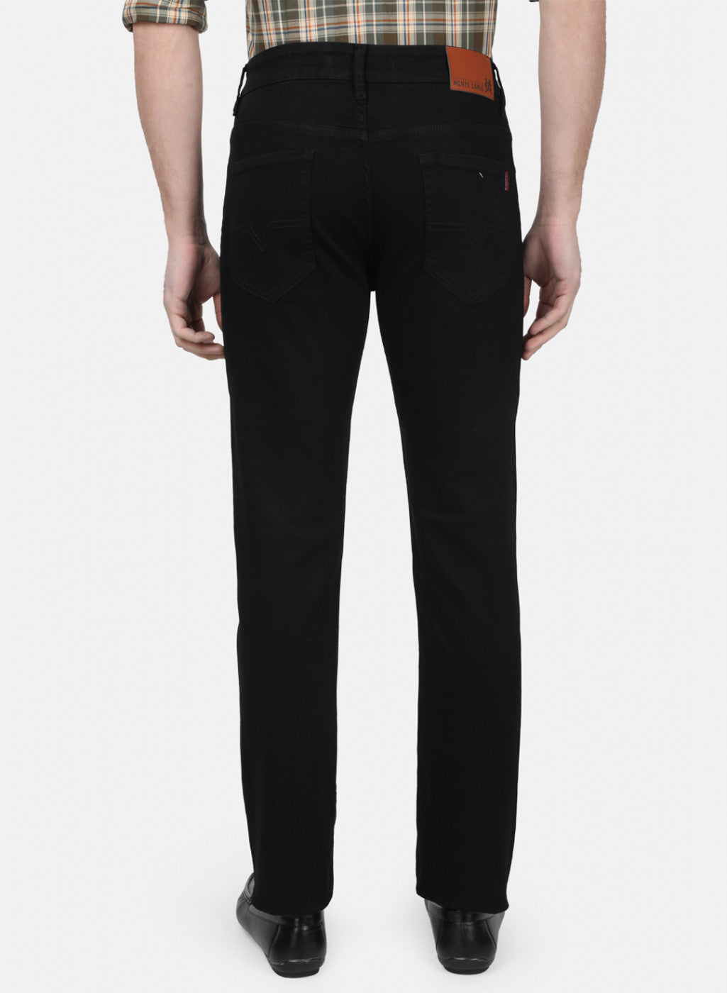 Mens Black Plain Denims