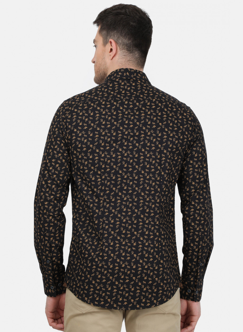 Mens Black Printed Shirt