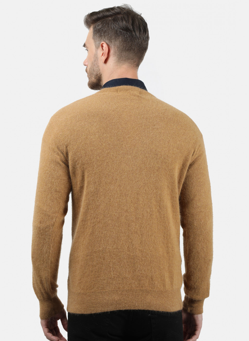 Men Brown Solid Pullover