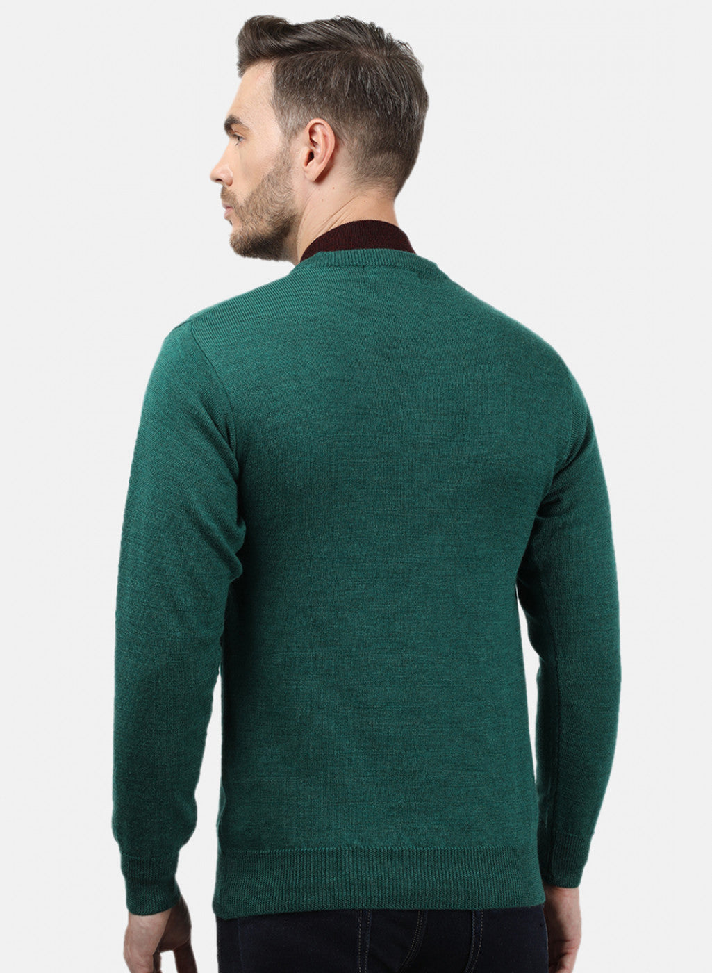 Men Green Solid Pullover