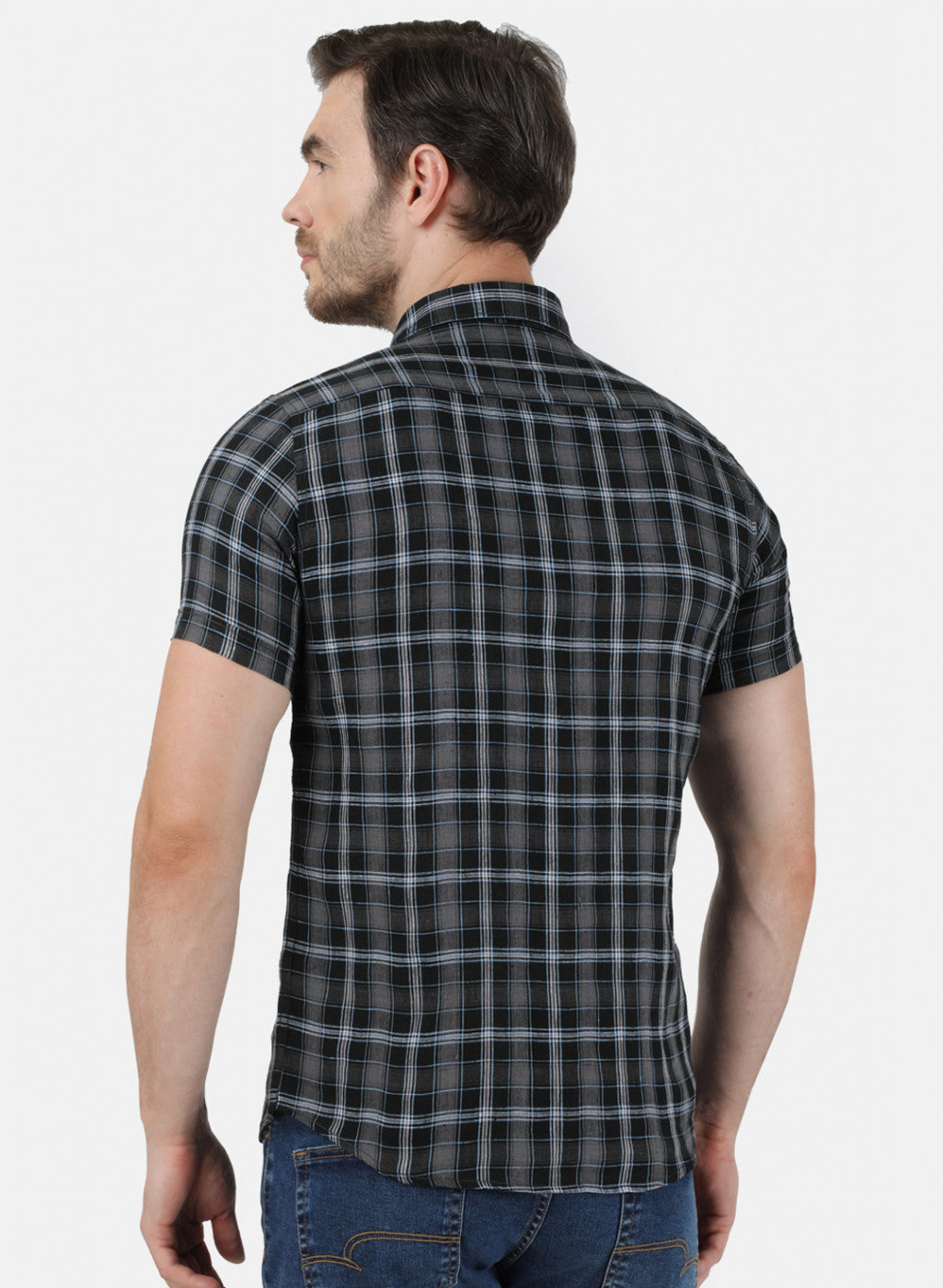 Mens Black Check Shirt