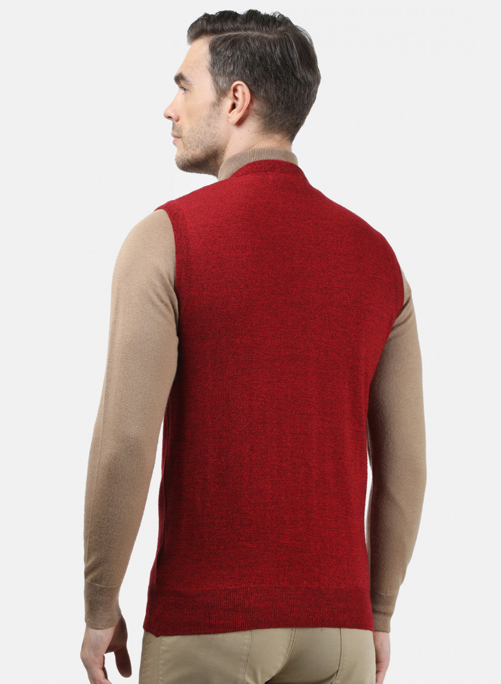 Men Red & Maroon Solid Sweater