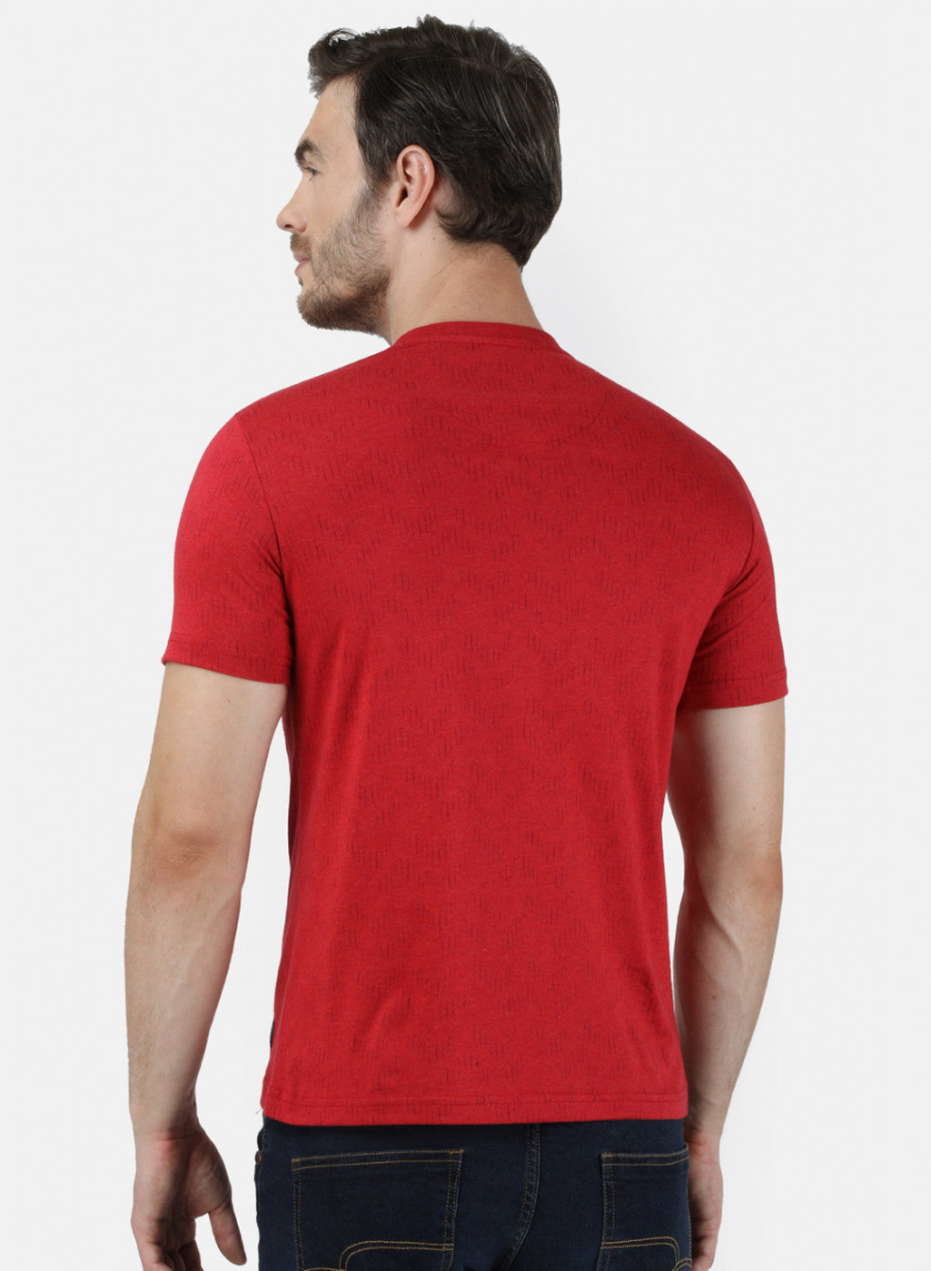 Mens Red Printed T-Shirt