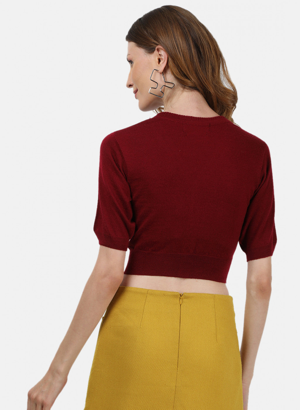 Women Maroon Solid Blouse