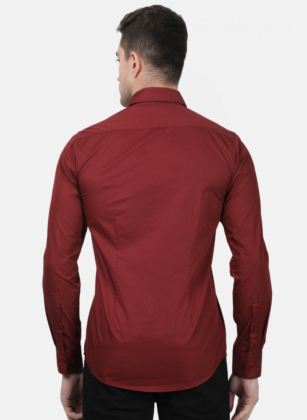 Mens Maroon Solid Shirts