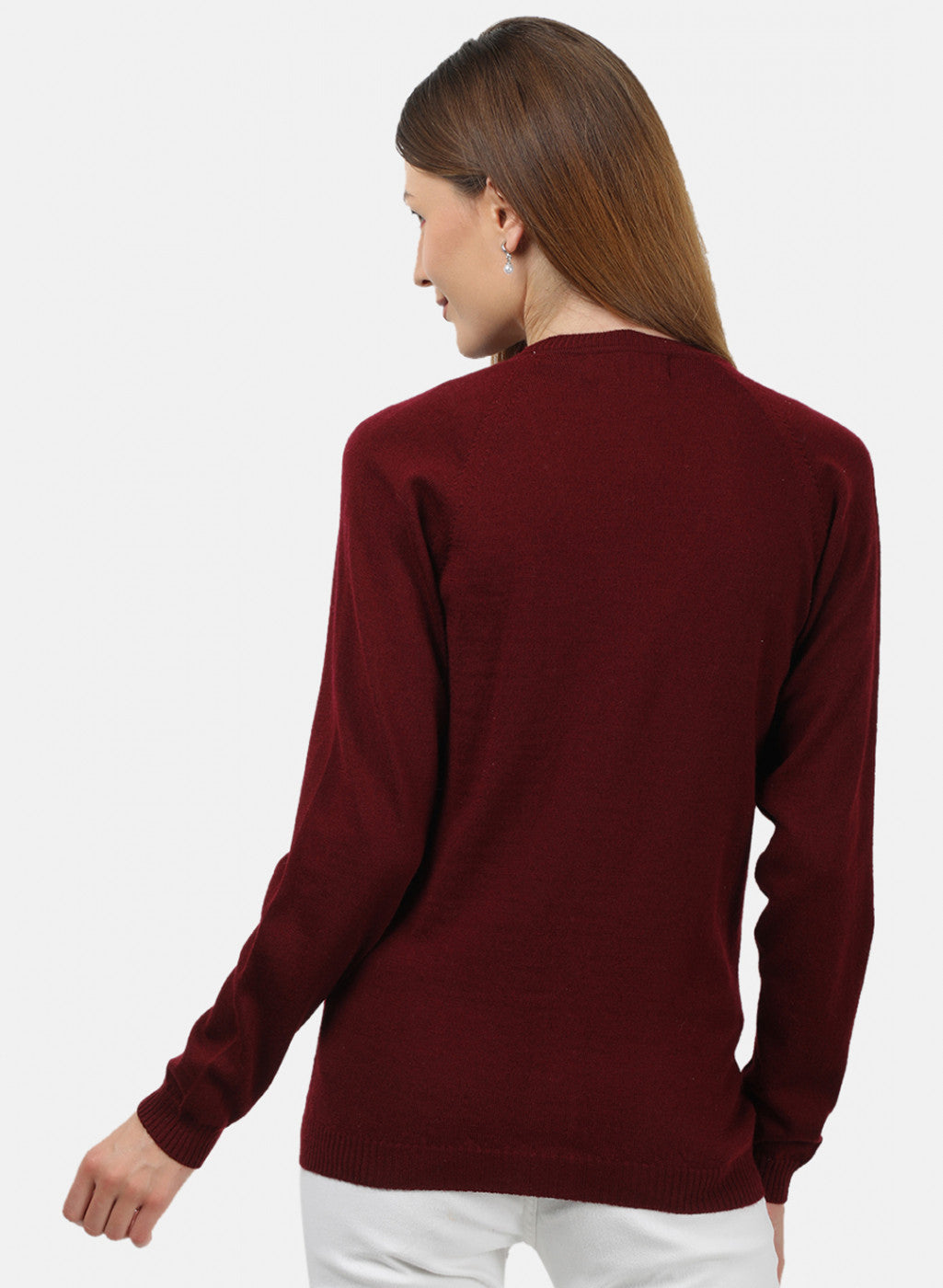 Women Dark Maroon Solid Cardigan