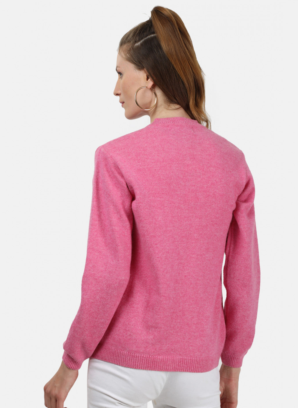 Women Pink Solid Cardigan