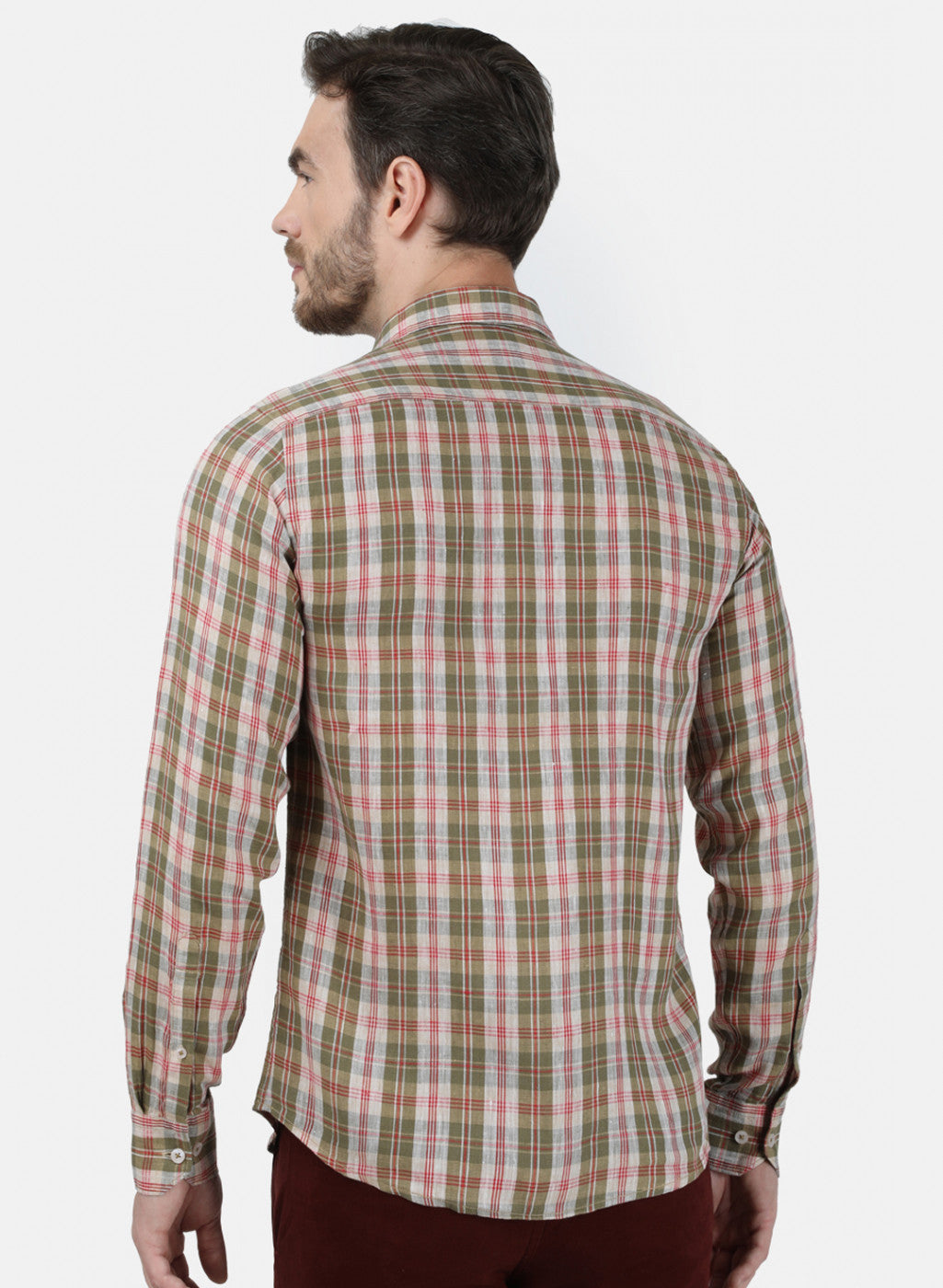 Mens Olive Check Shirt