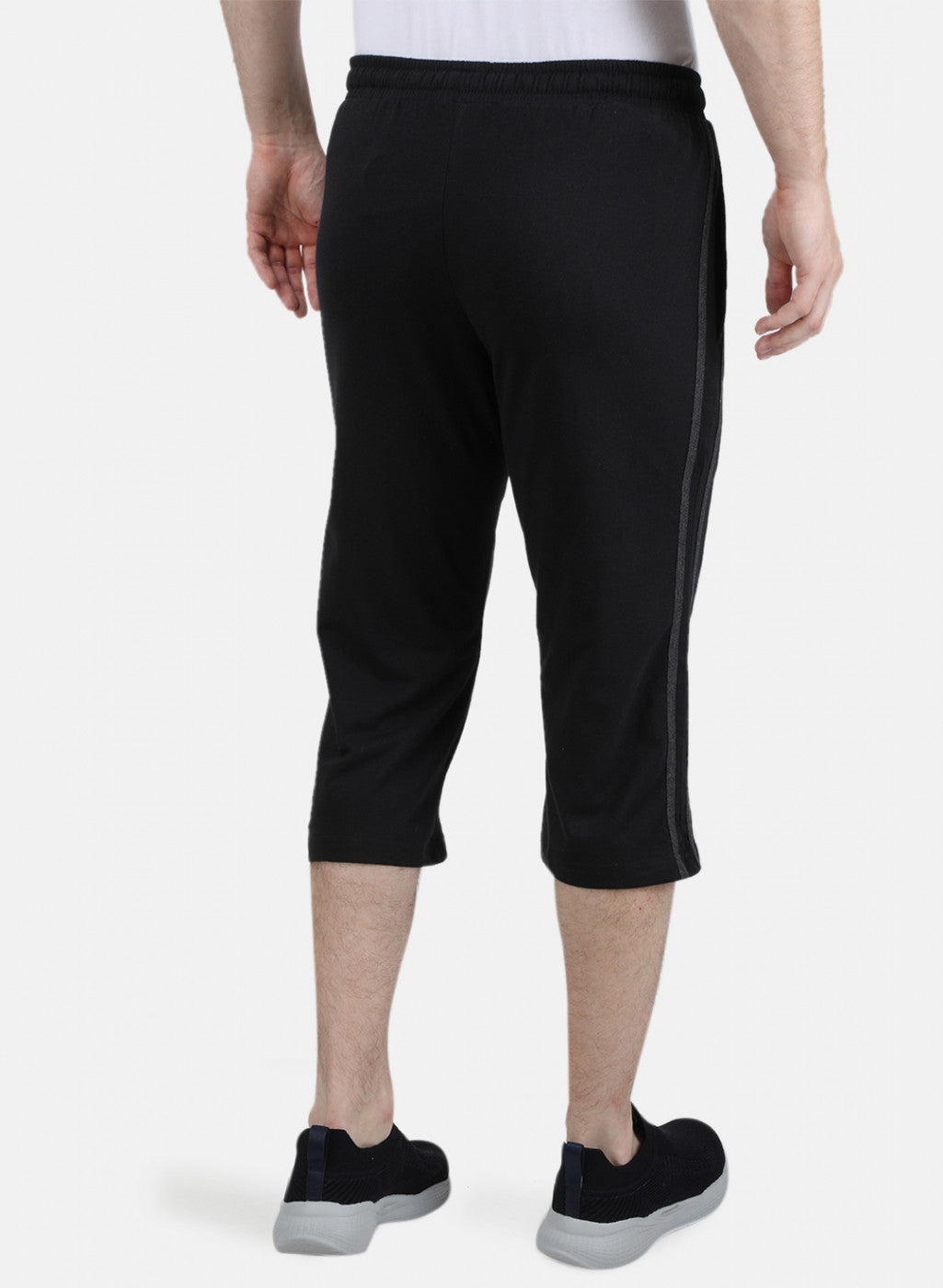 Mens Black Plain Capri