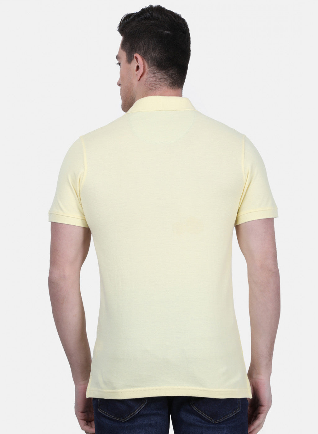 Mens Yellow Plain T-Shirt