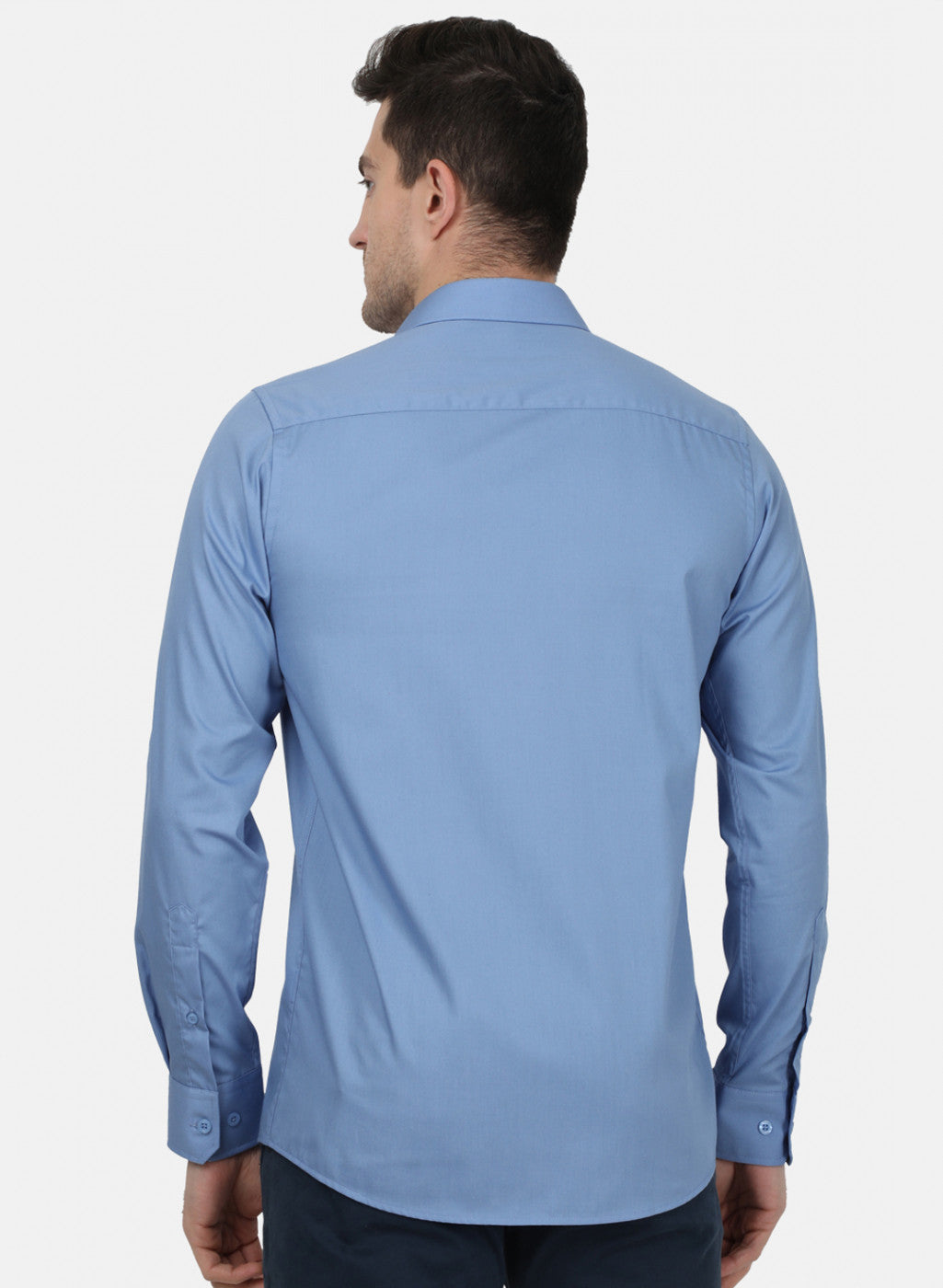 Mens Blue Solid Shirt