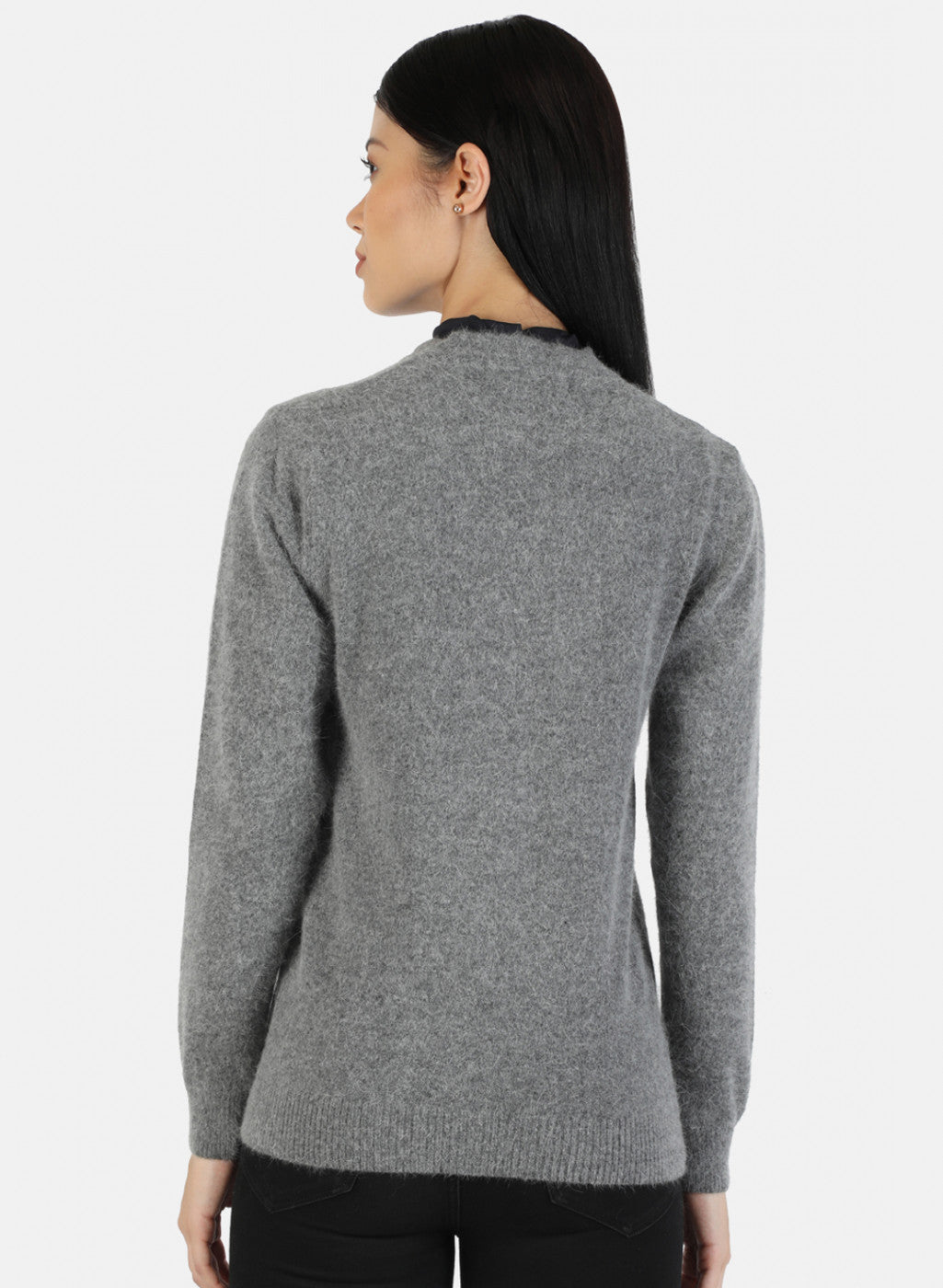 Women Grey Solid Cardigan