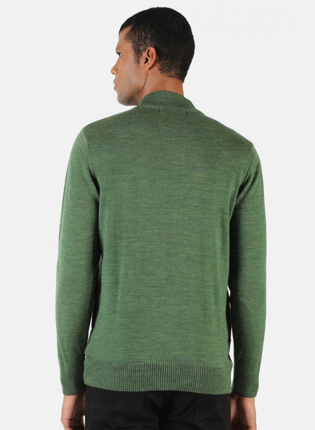 Men Olive Solid Pullover