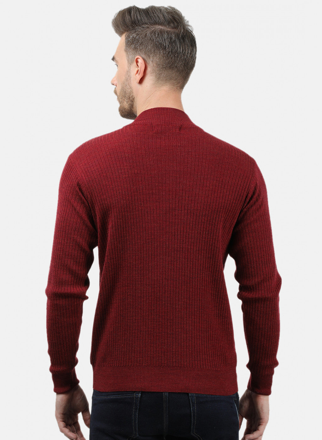 Men Maroon Solid Pullover