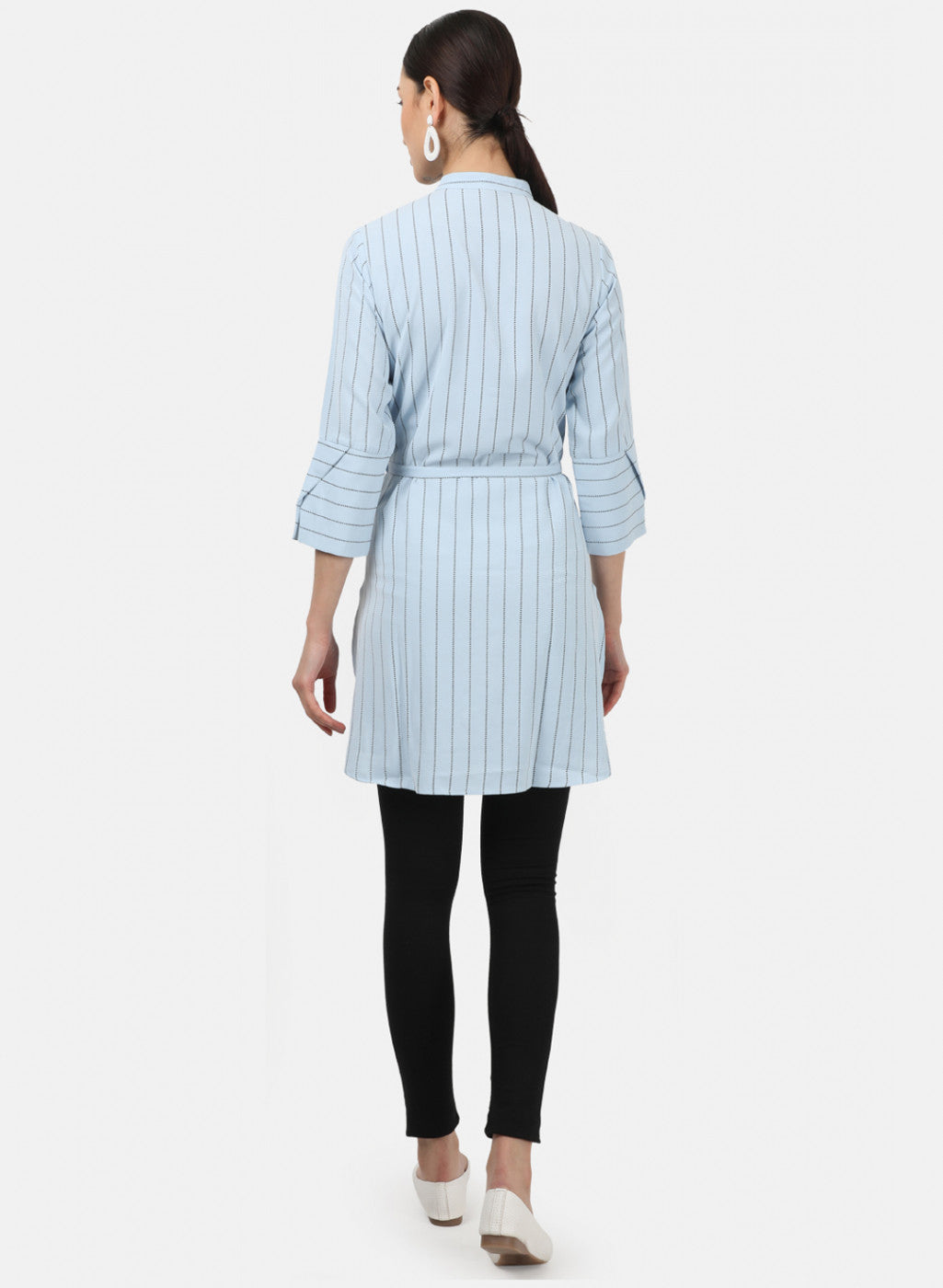 Womens Sky Blue Stripe Tunics