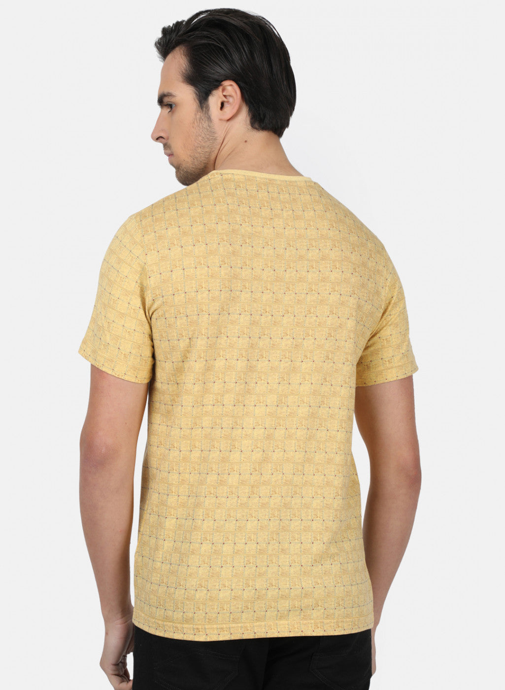 Men Mustard Printed T-Shirts