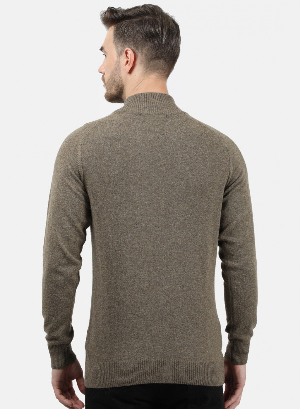 Men Brown Solid Pullover