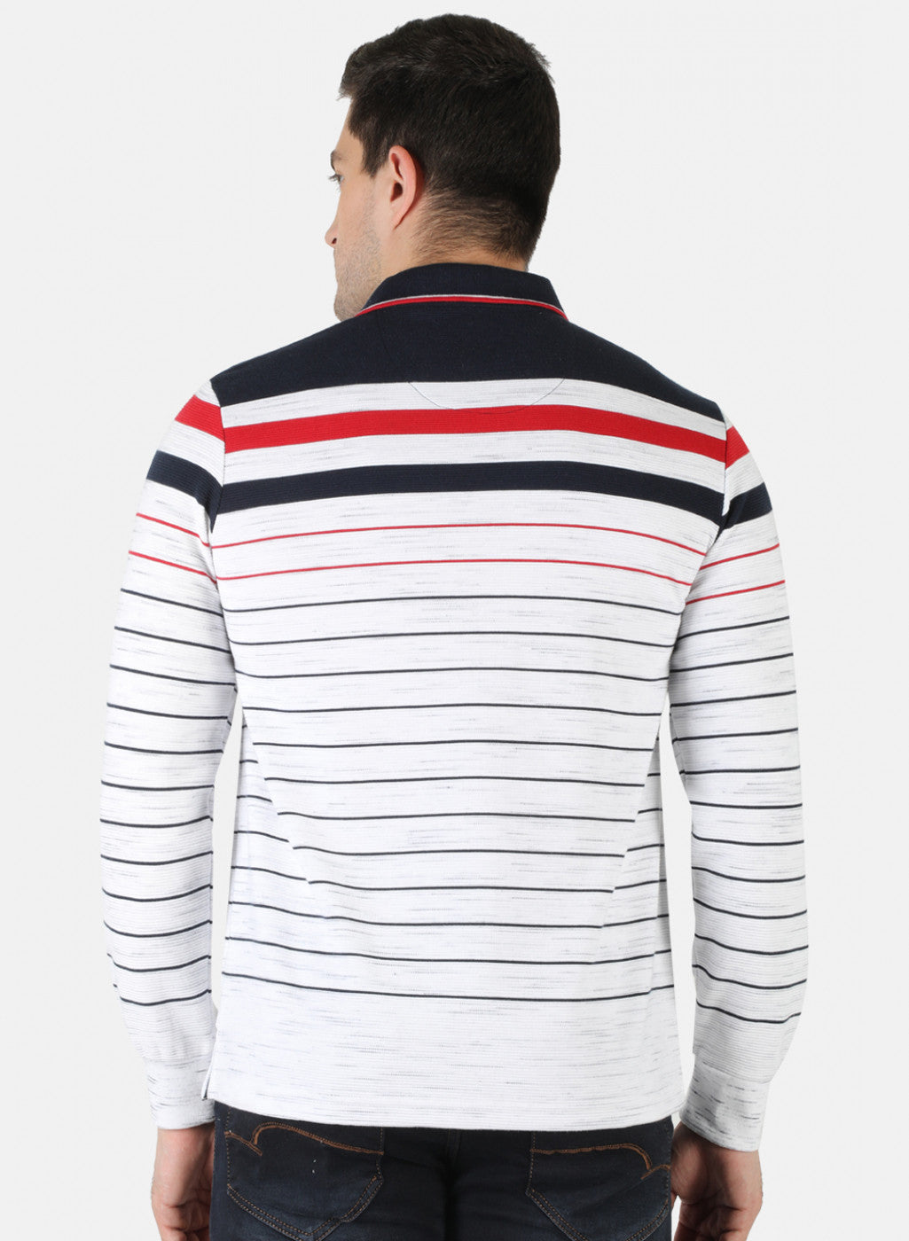 Men NAvy Blue Stripe T-Shirt