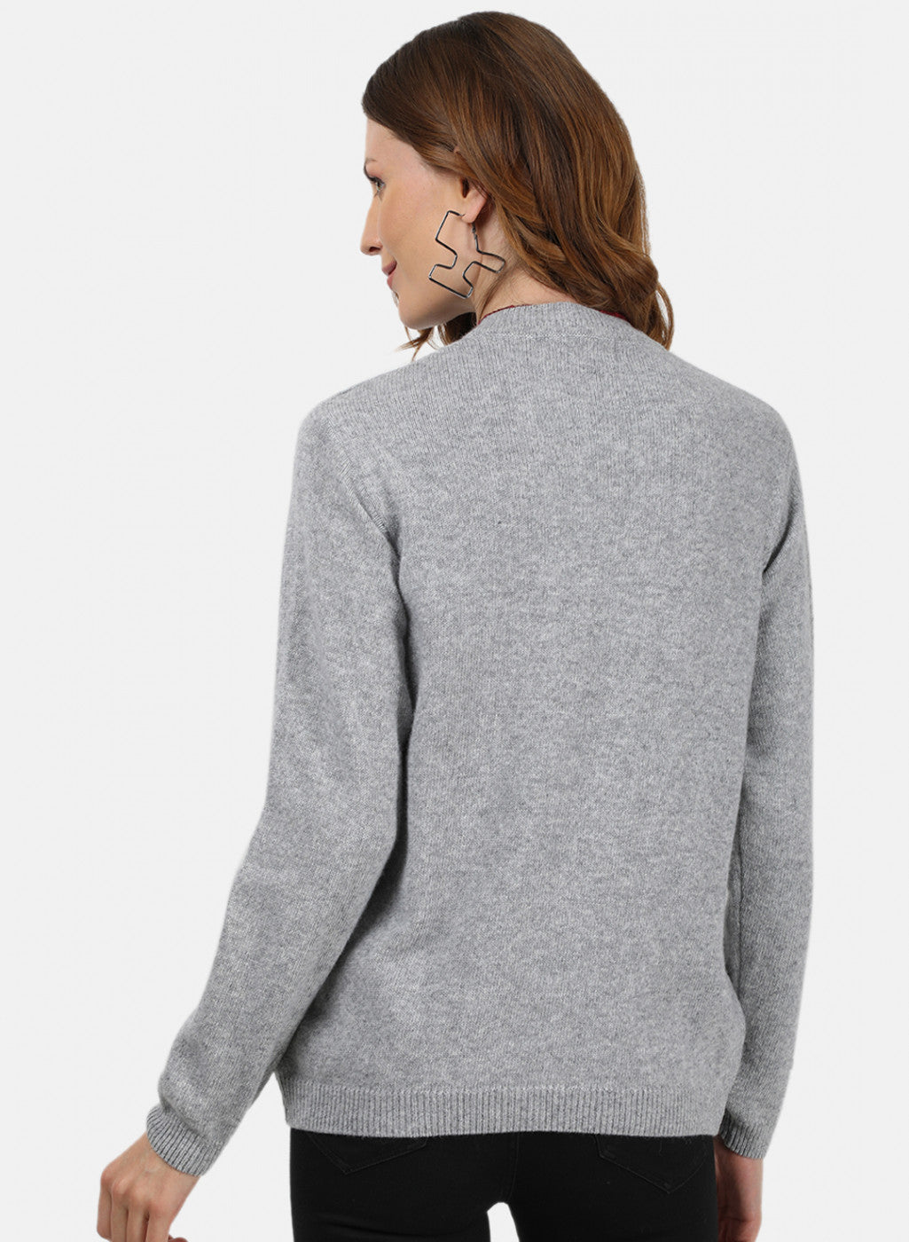 Women Grey Solid Cardigan