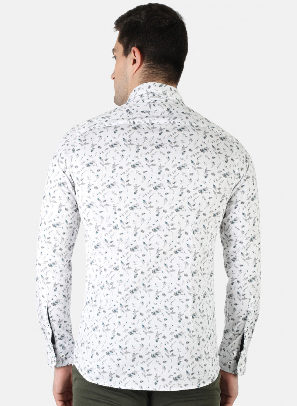 Men White Printed Shirt