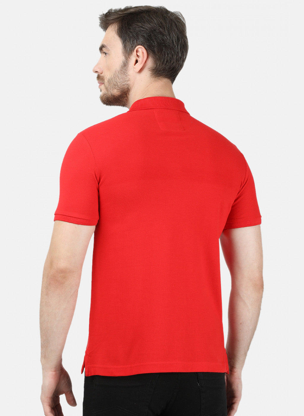 Mens Red Plain T-Shirt