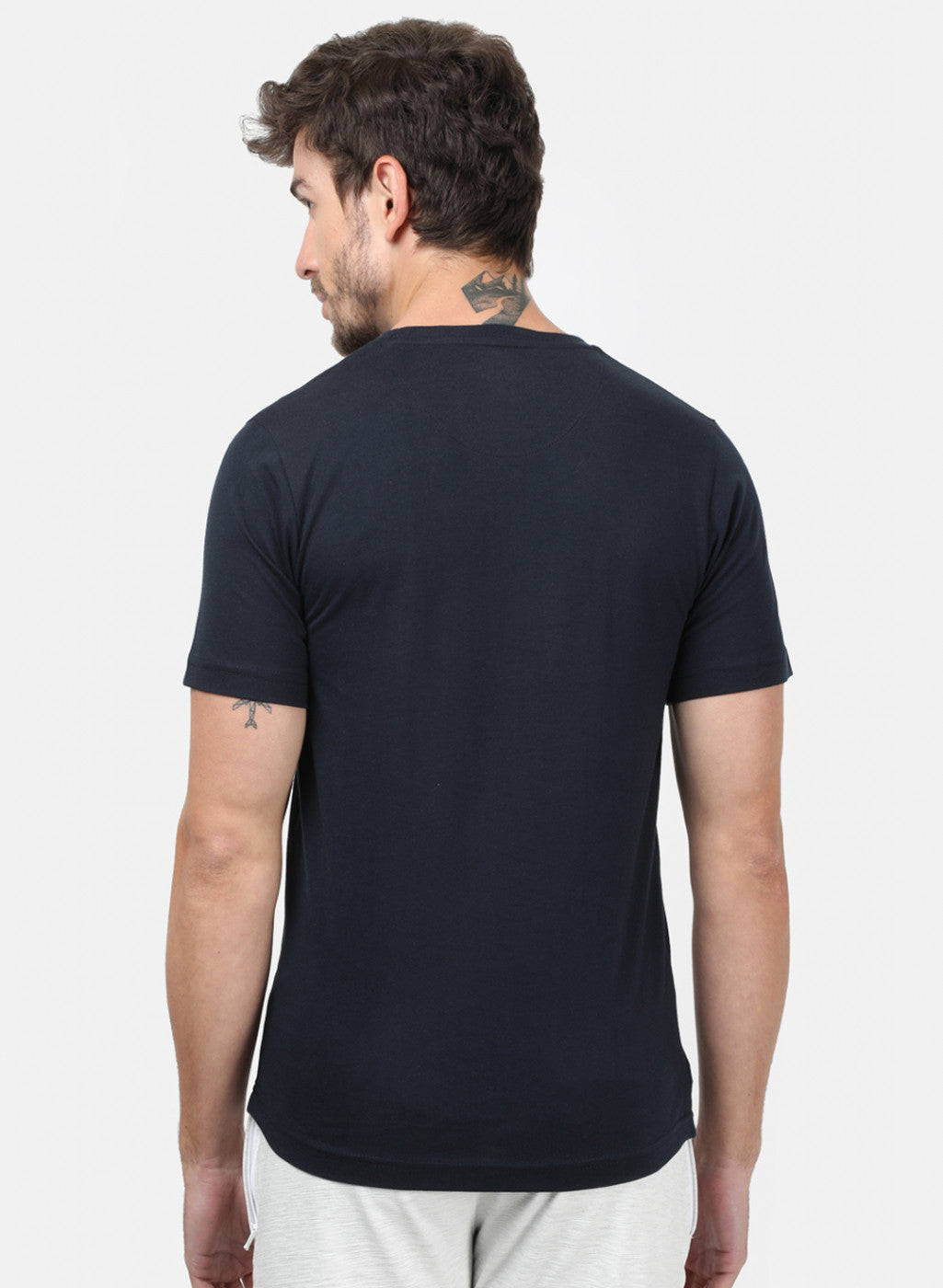 Mens NAvy Blue Printed T-Shirt