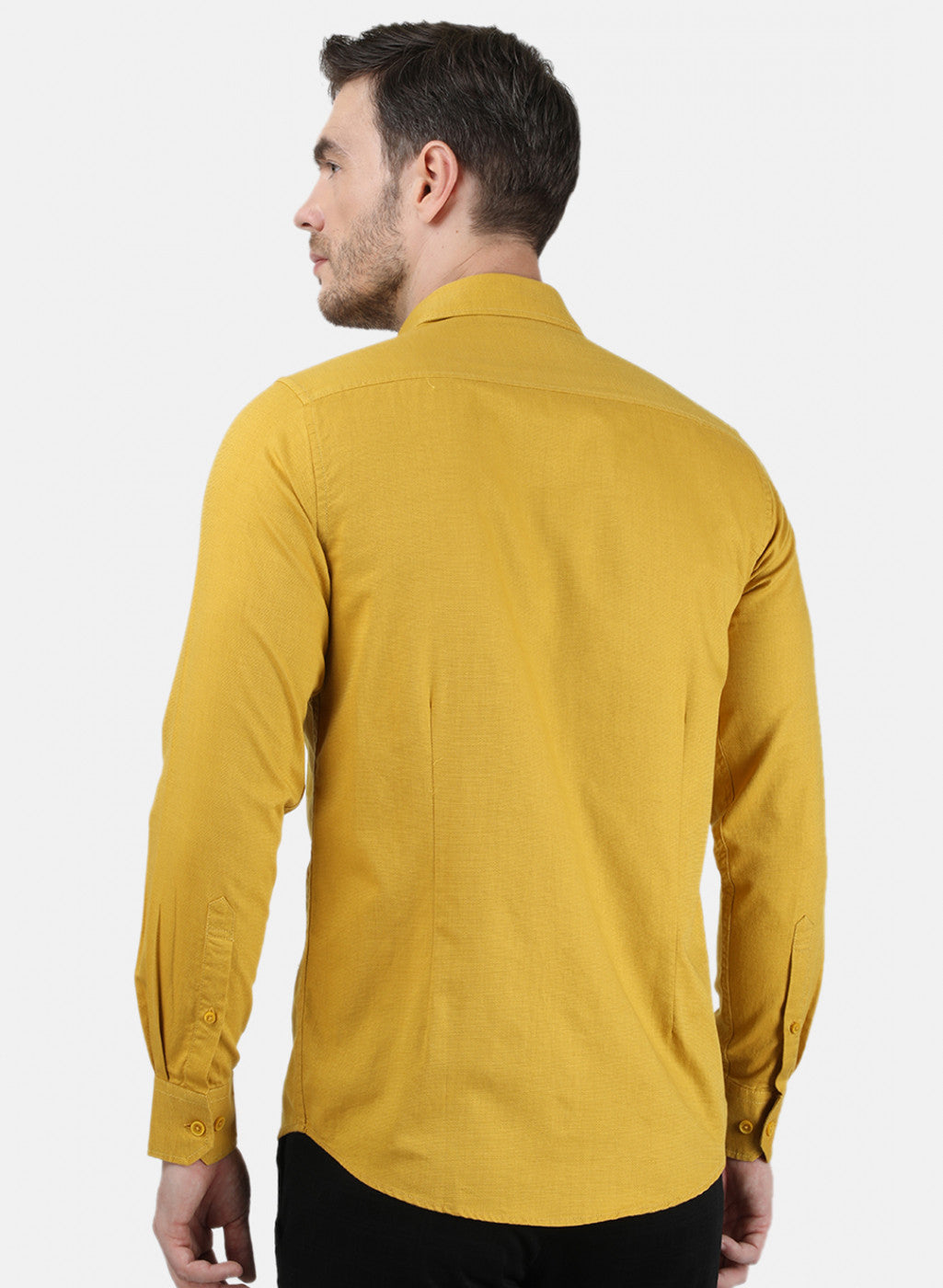 Mens Mustard Solid Shirt