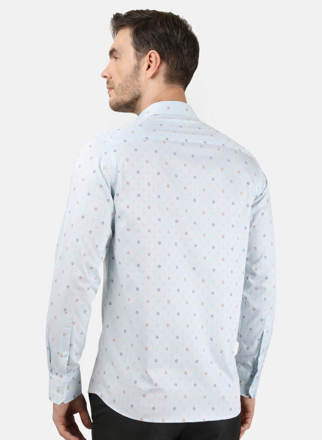 Mens Sky Blue Self Shirt