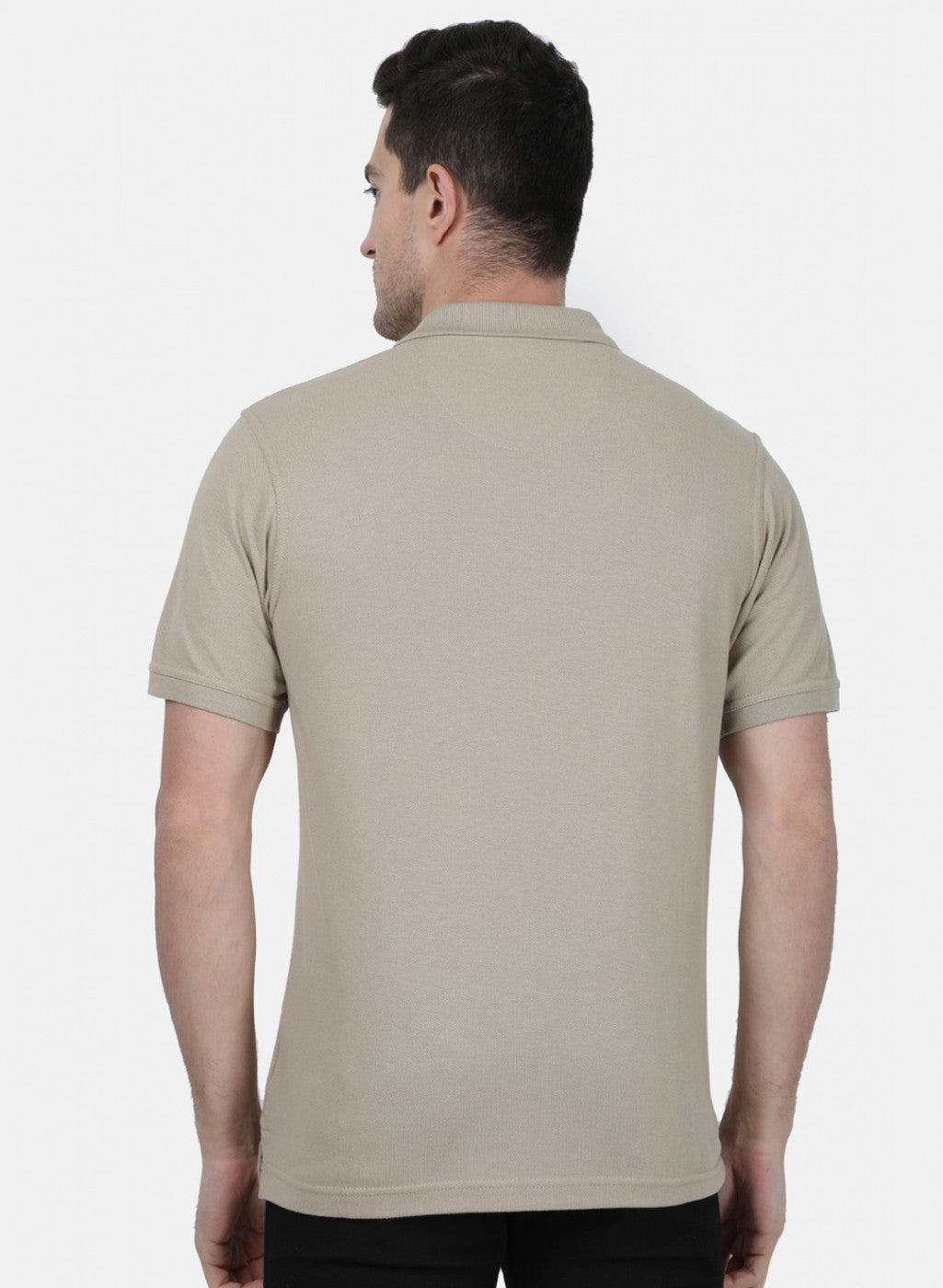 Mens Beige Plain T-Shirt