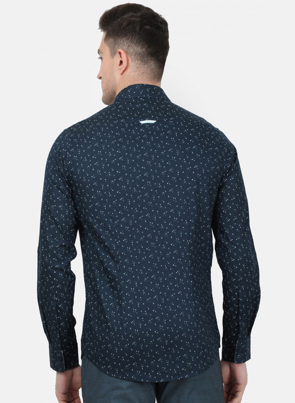 Mens NAvy Blue Printed Shirt