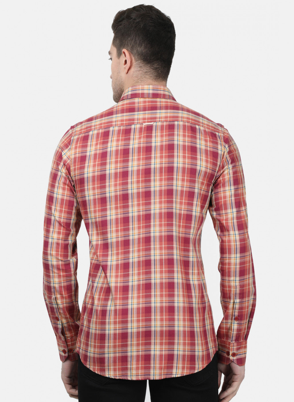 Mens Maroon Check Shirts