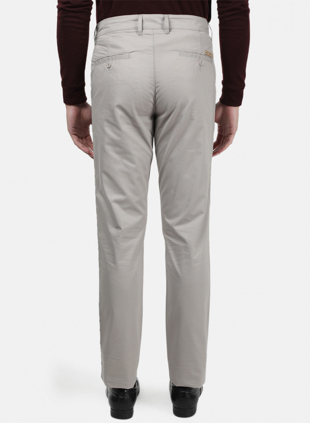 Men Grey Plain Trousers