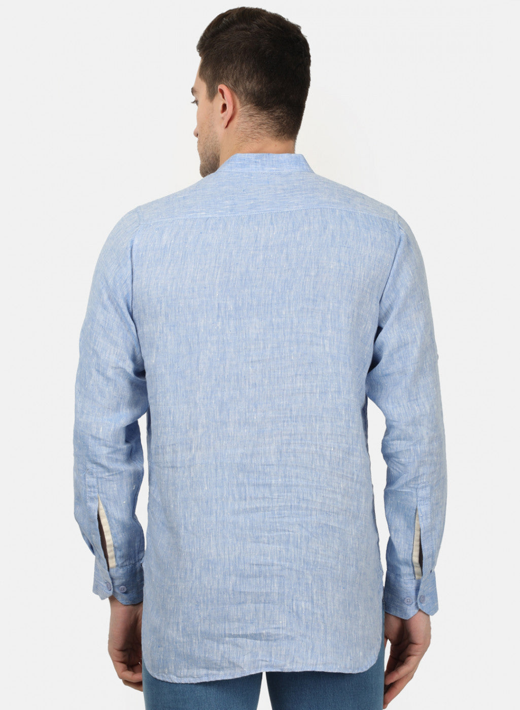 Mens Sky Blue Solid Shirts