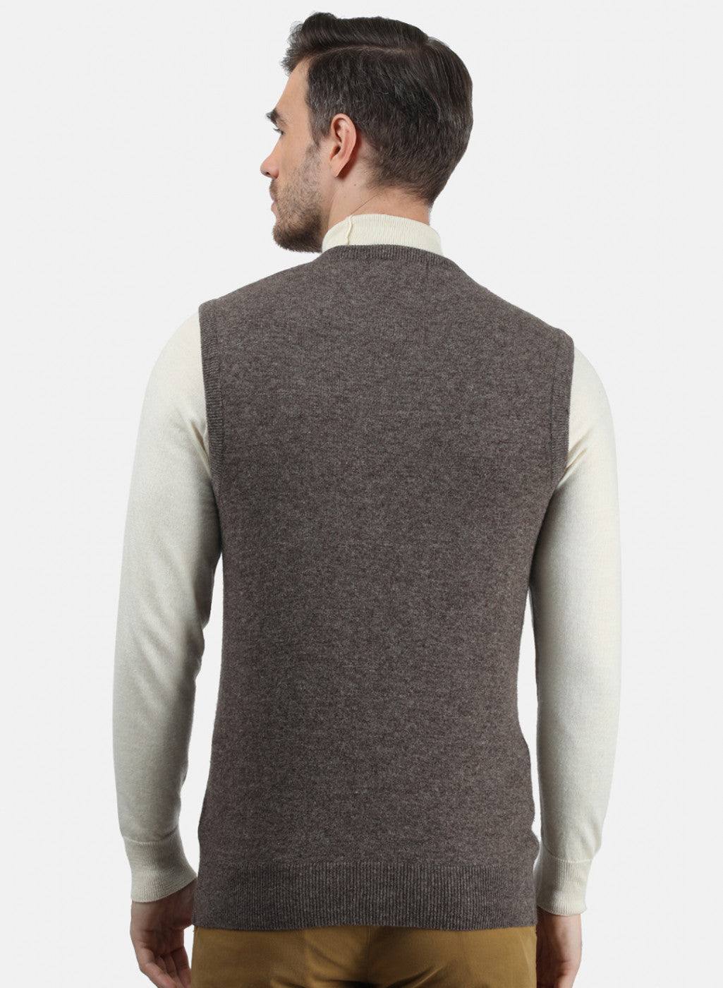 Men Brown Solid Sweater