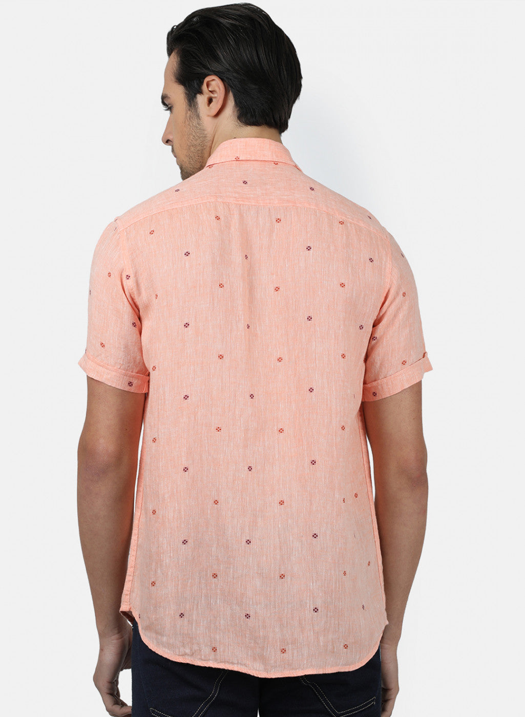 Men Peach Printed Shirts