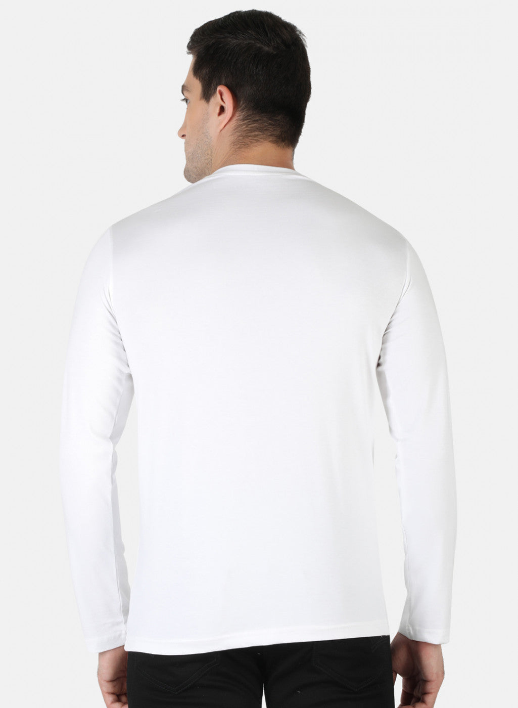 Men White Plain T-Shirt