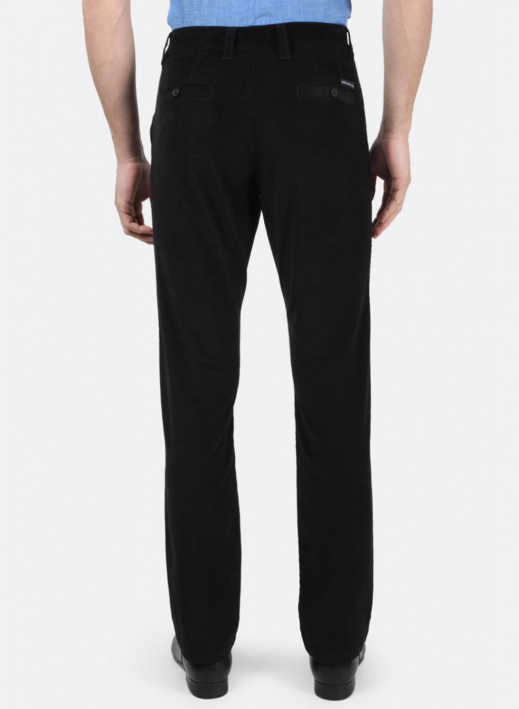 Men Black Plain Trousers