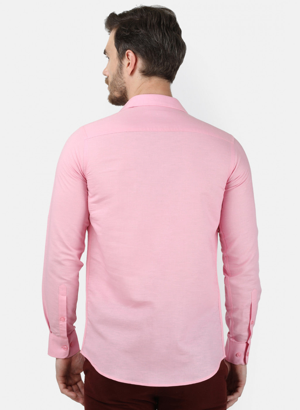 Mens Pink Solid Shirt