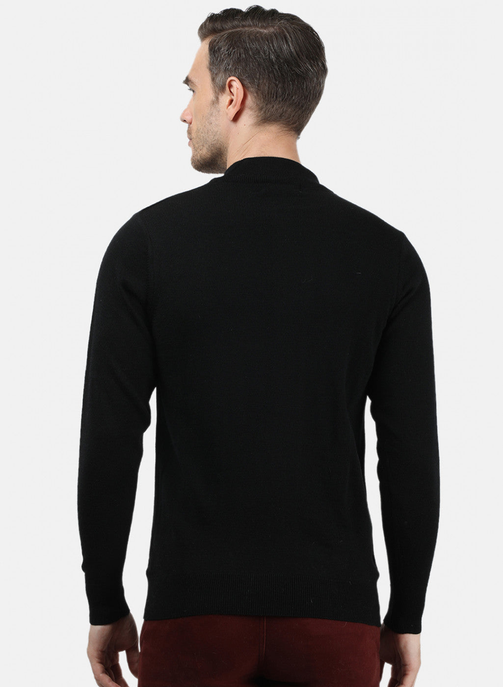 Men Black Solid Pullover