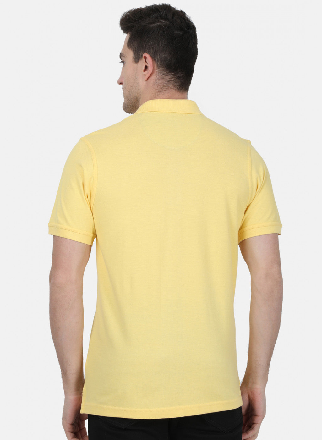 Mens Yellow Plain T-Shirt