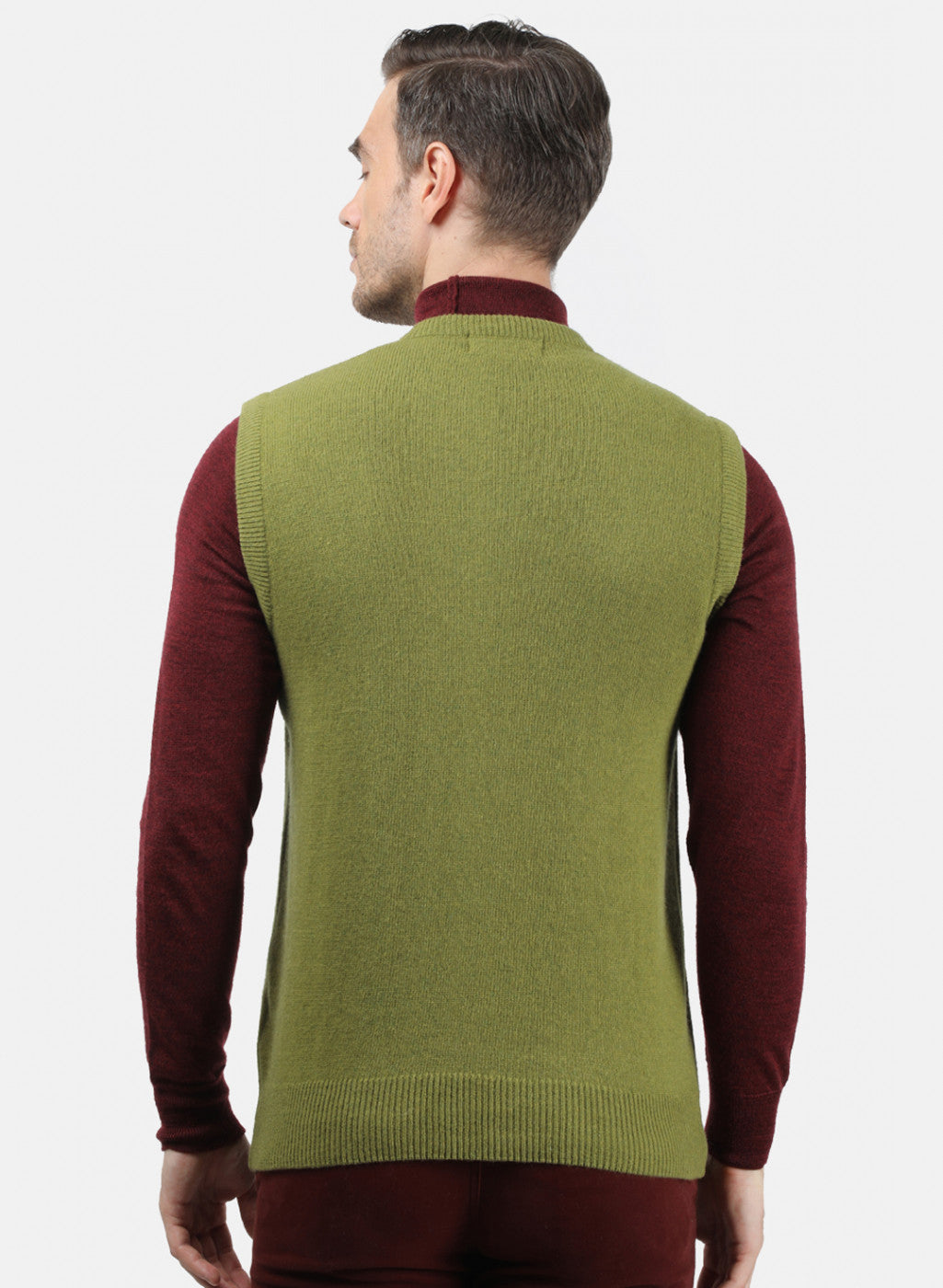 Men Green Solid Sweater