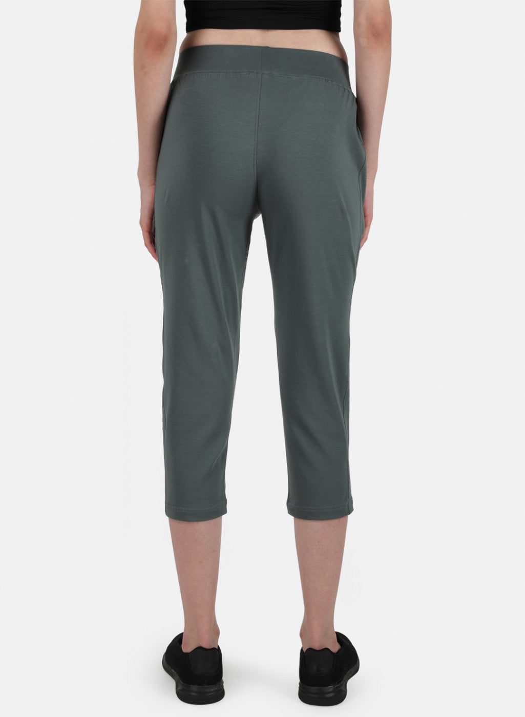 Womens Grey Regular Capri