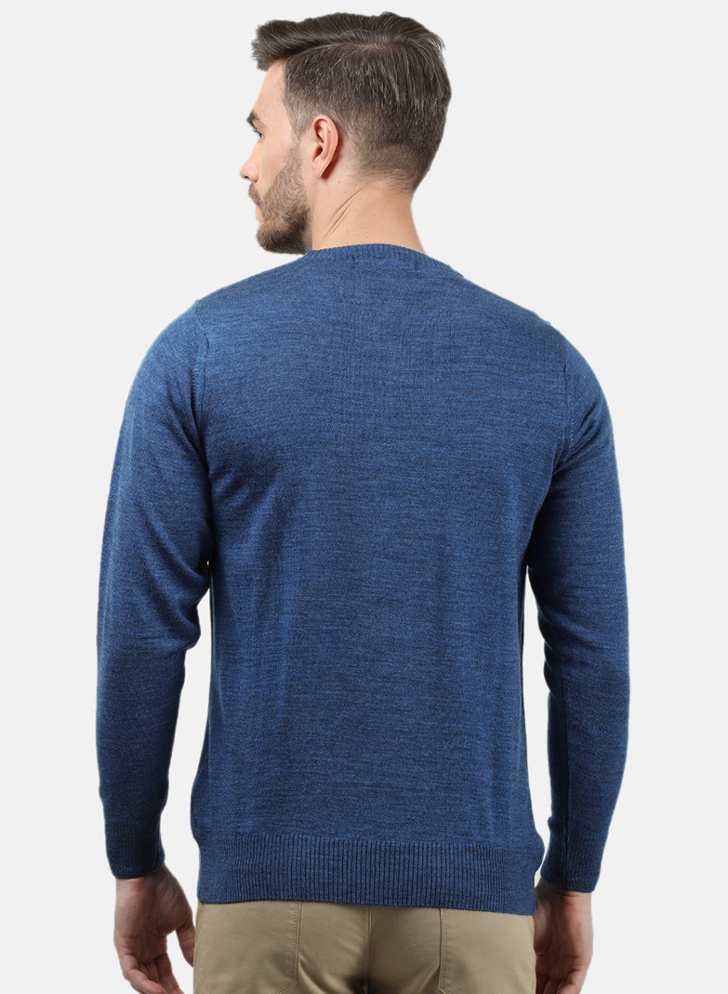 Men Blue Solid Pullover