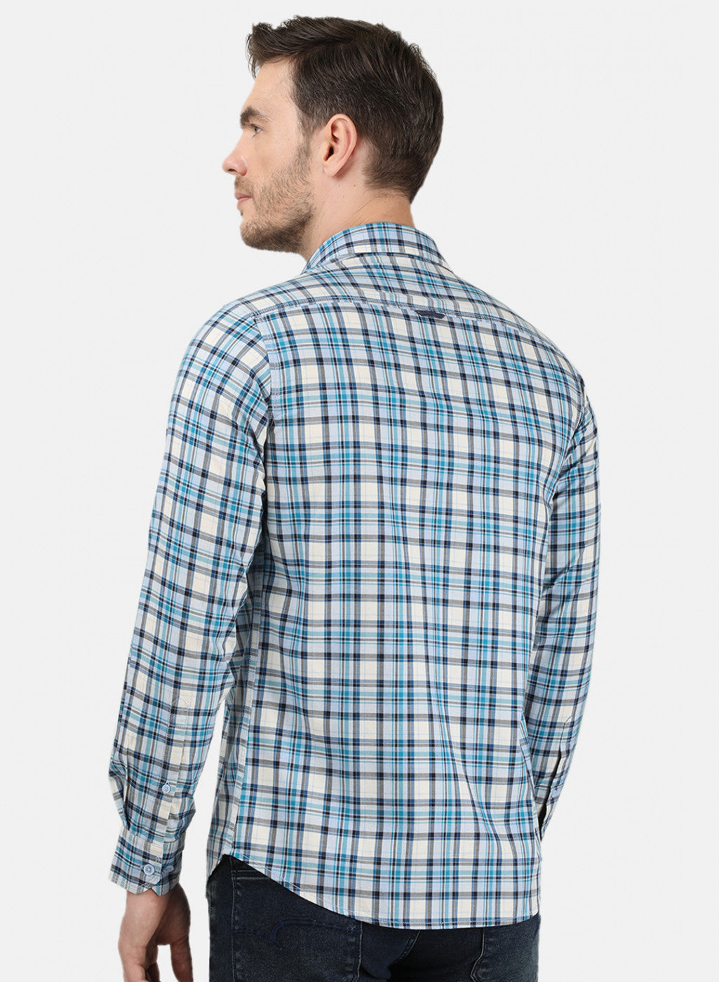 Mens Blue Check Shirt