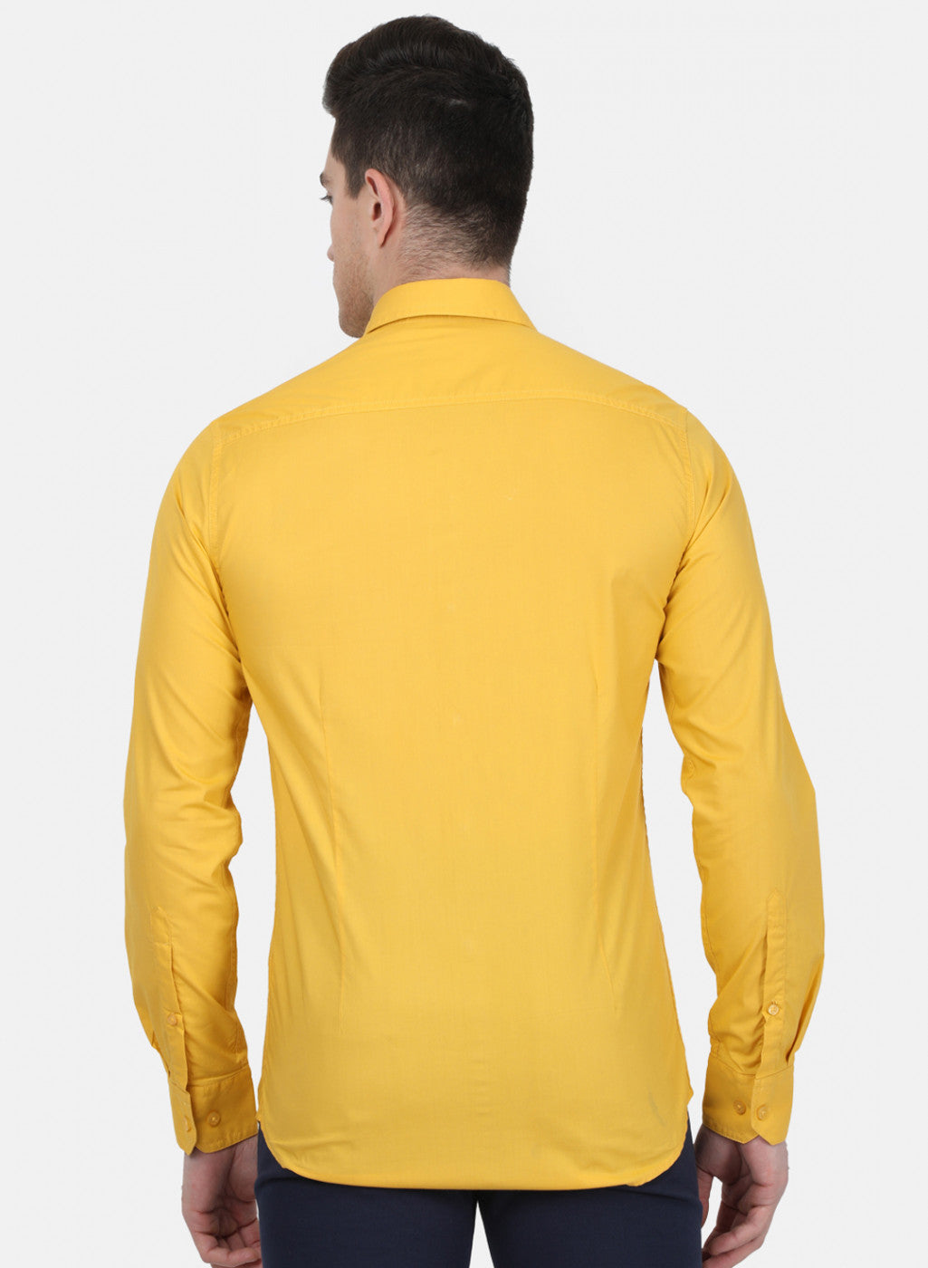 Mens Mustard Solid Shirt