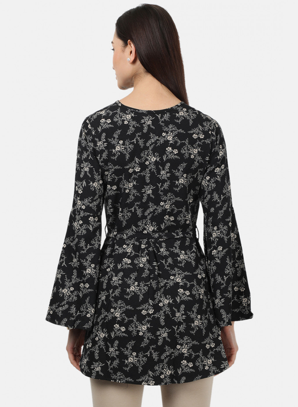 Womens Black Printed Tunics