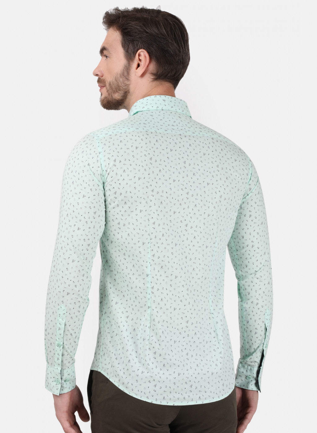 Mens Green Printed Shirt